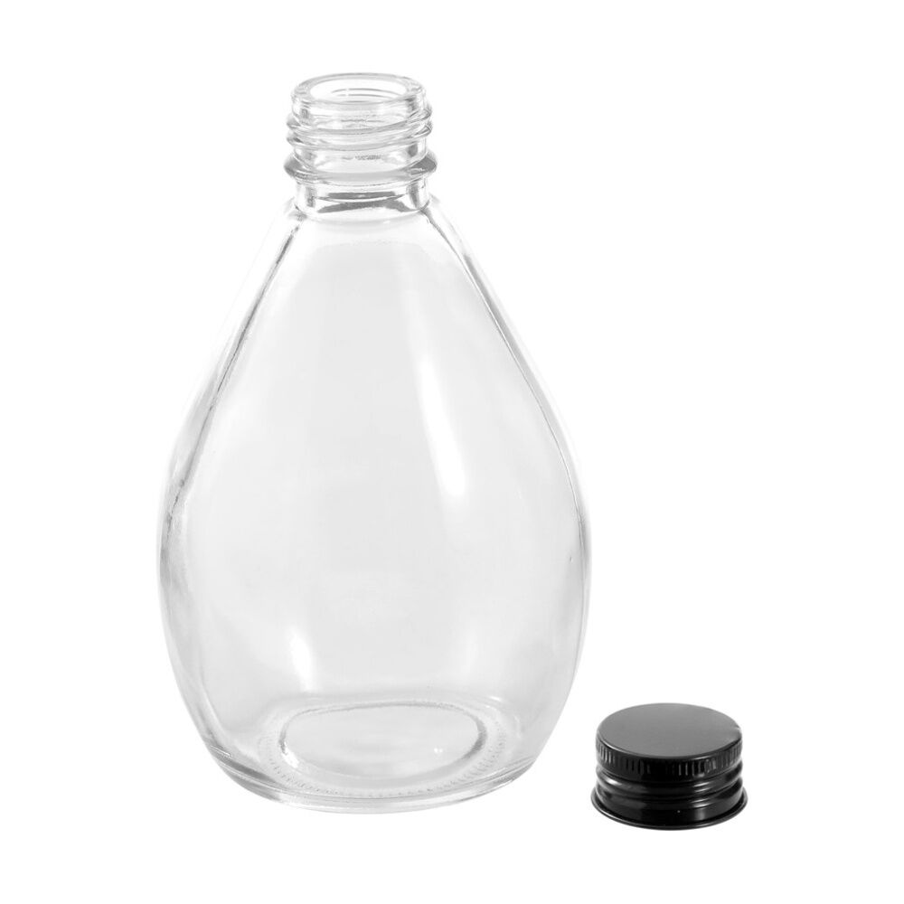 24PK Lemon And Lime Verre Bulb Glass Reusable Food Container Lid Black 350ml