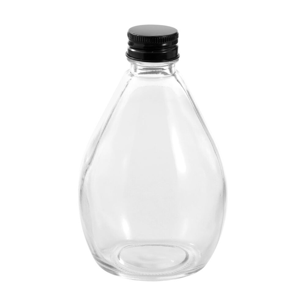 24PK Lemon And Lime Verre Bulb Glass Reusable Food Container Lid Black 350ml
