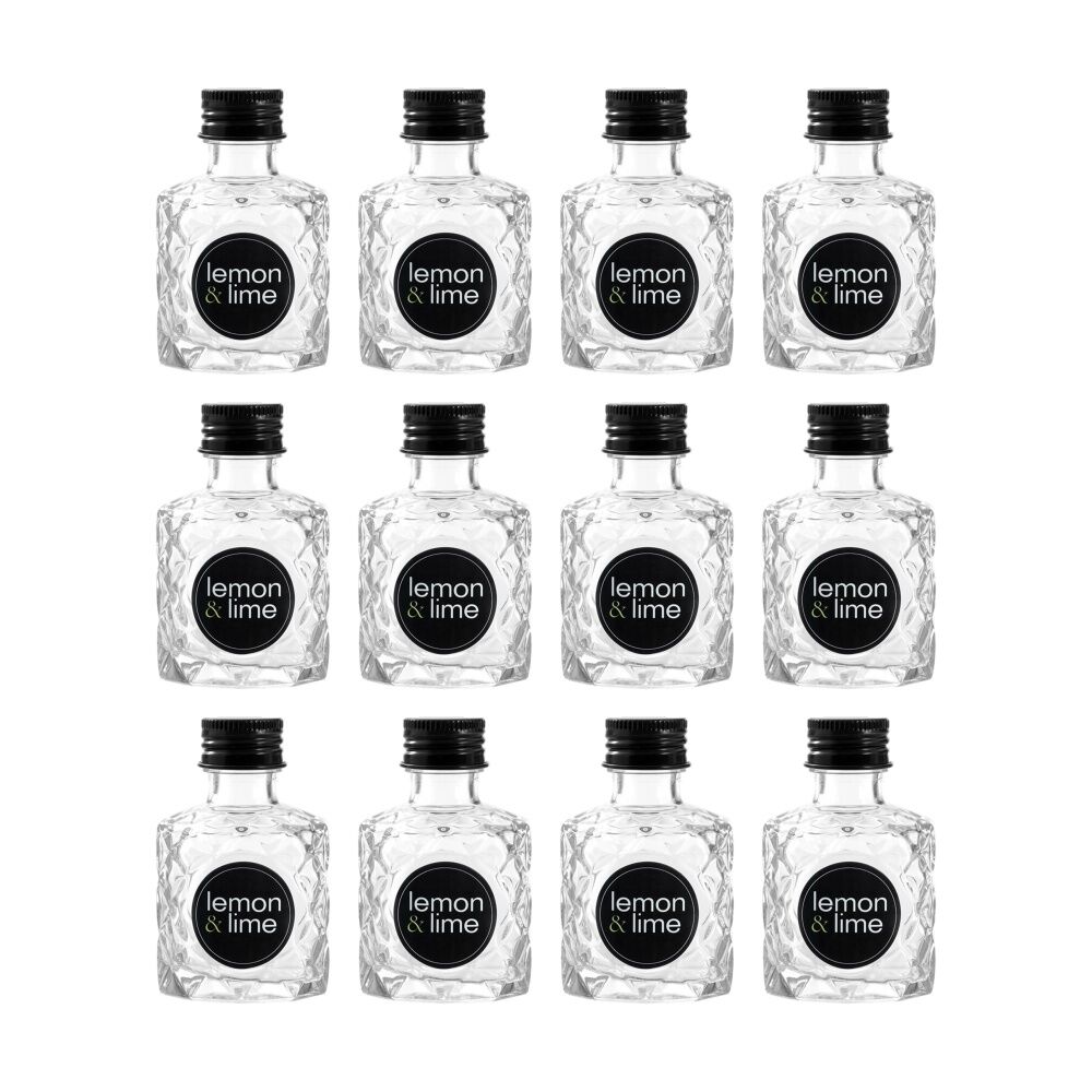 12PK Lemon And Lime Verre Quilt Glass Reusable Food Container Lid Black 50ml