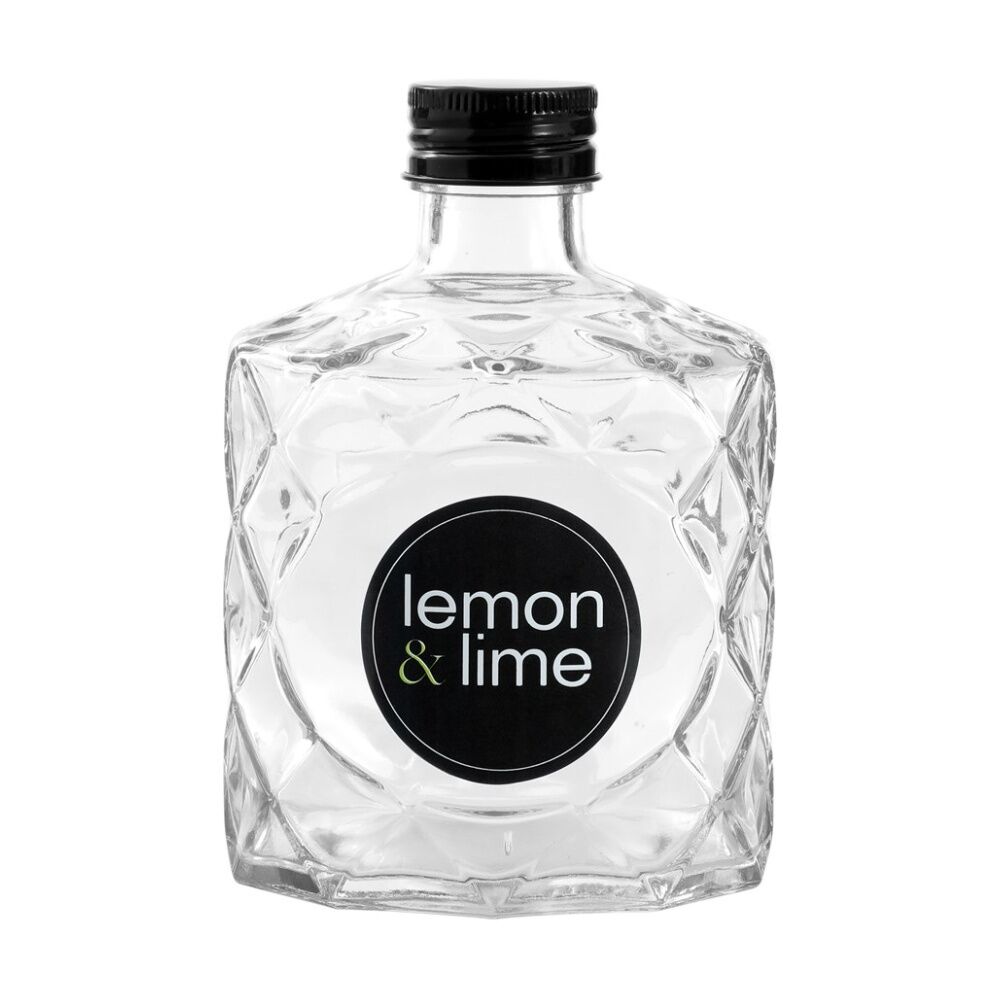 24PK Lemon And Lime Verre Quilt Glass Reusable Food Container Lid Black 360ml