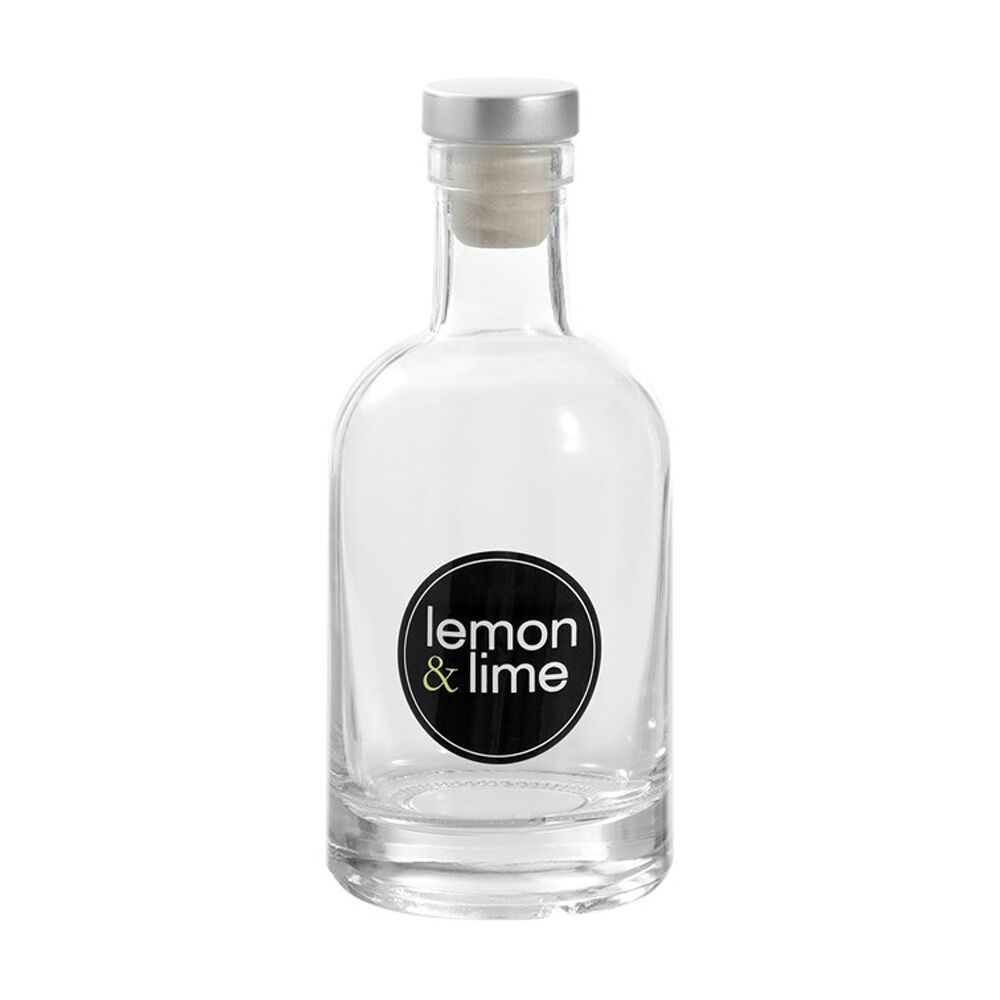 24PK Lemon And Lime Verre Round Glass Bottle Reusable Food Container 200ml