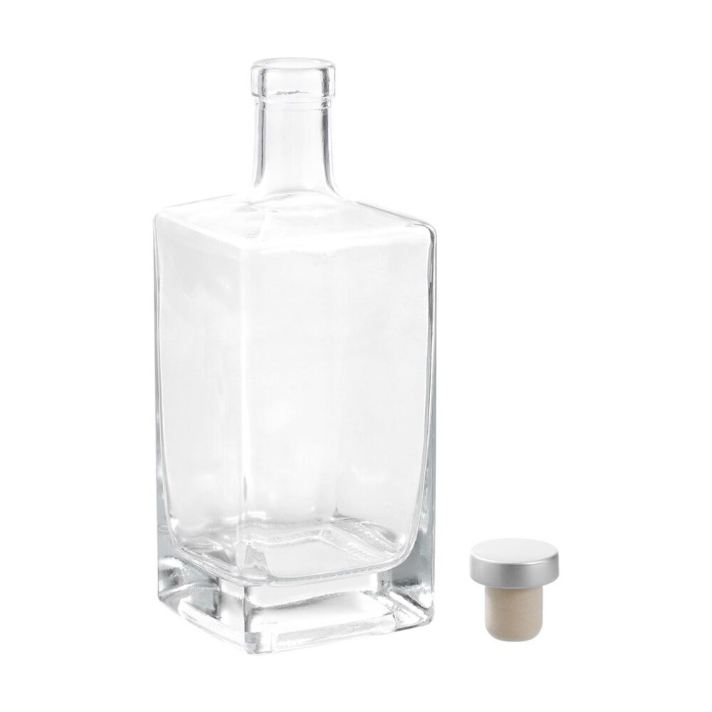 6PK Lemon And Lime Verre Square Glass Bottle Reusable Food Container 520ml