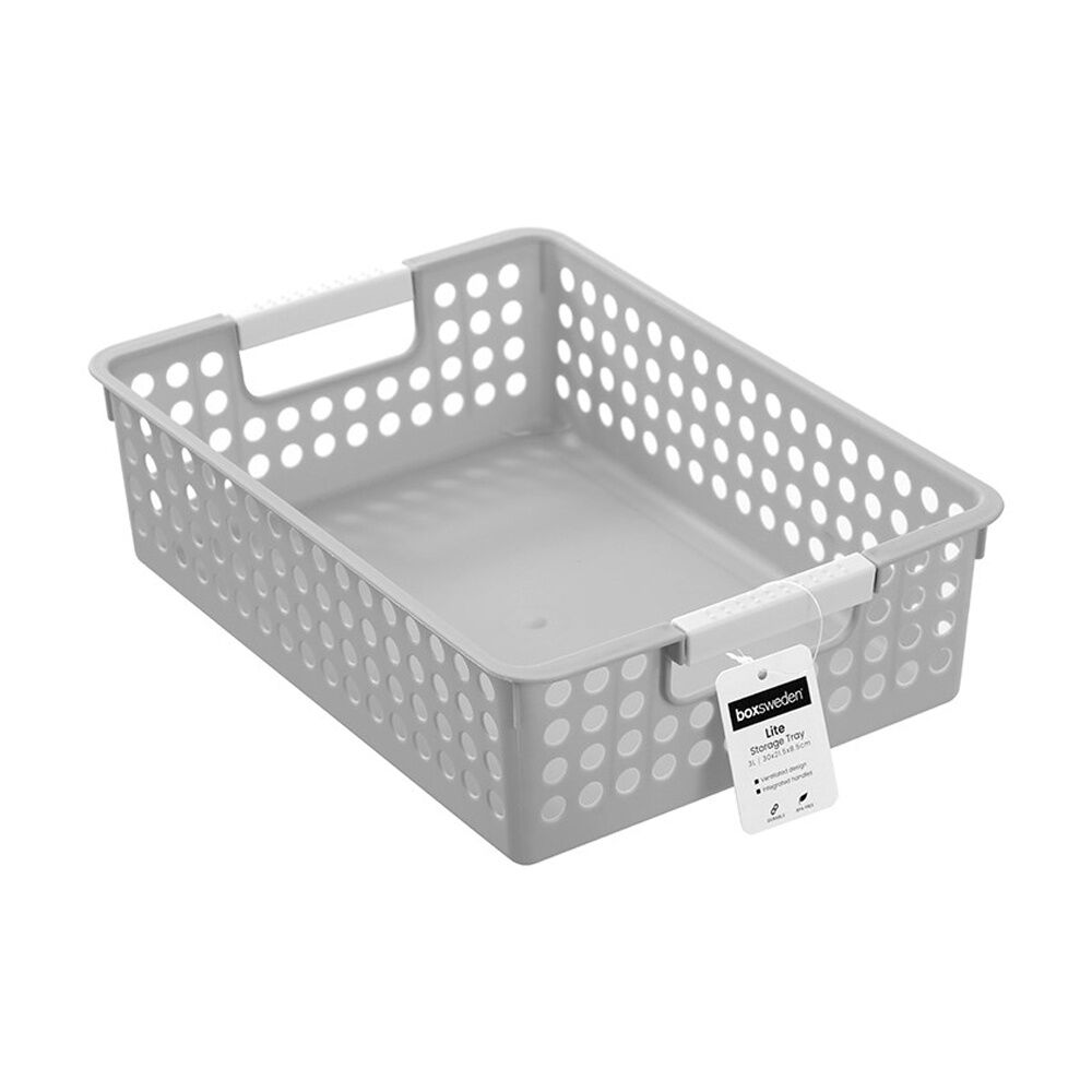 9PK Boxsweden Lite Tray Home Organiser Storage Container 3L 30x21.5x8.5cm