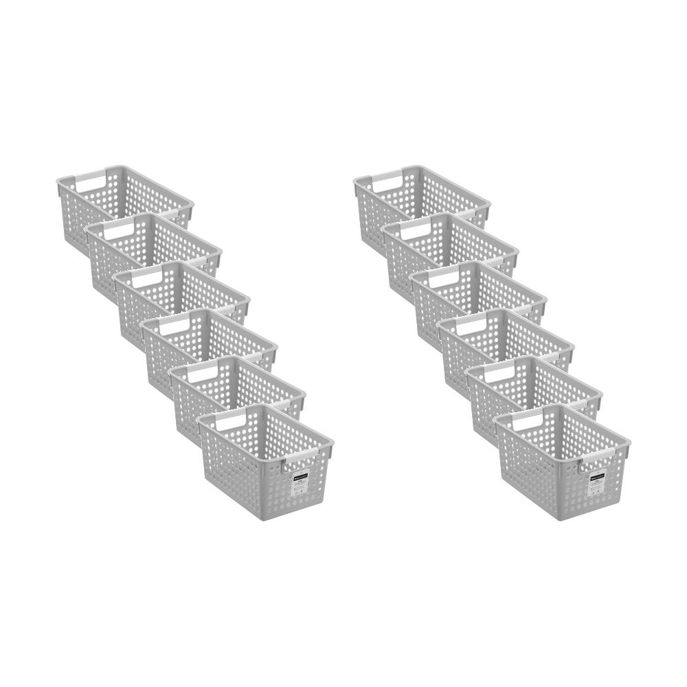 12PK Boxsweden Lite Basket Home Organiser Storage Container Asst 4L 27x18x14cm