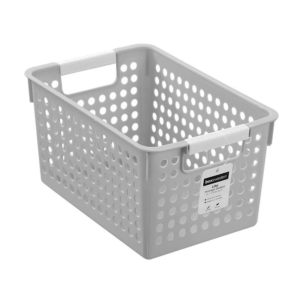 12PK Boxsweden Lite Basket Home Organiser Storage Container Asst 4L 27x18x14cm