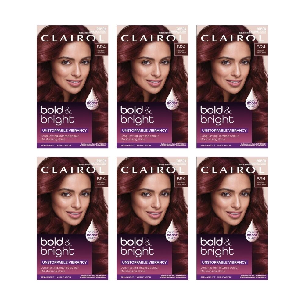 6PK Clairol Permanent Hair Colour 1 Application Bold Bright BR4 Fruits Forest