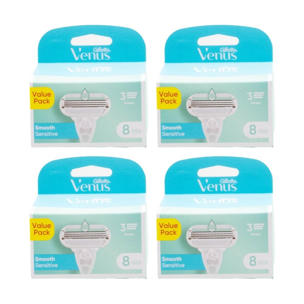 4x 8pc Gillette Venus 3 Blade Razor Cartridges Smooth Sensitive Value Pack