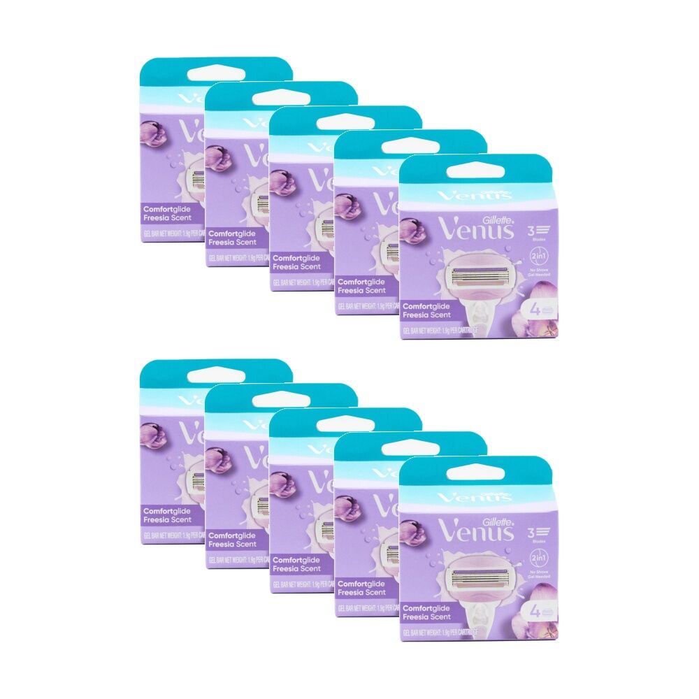10x 4pc Gillette Venus Comfort Glide 3 Blade Razor Cartridge Freesia Scent