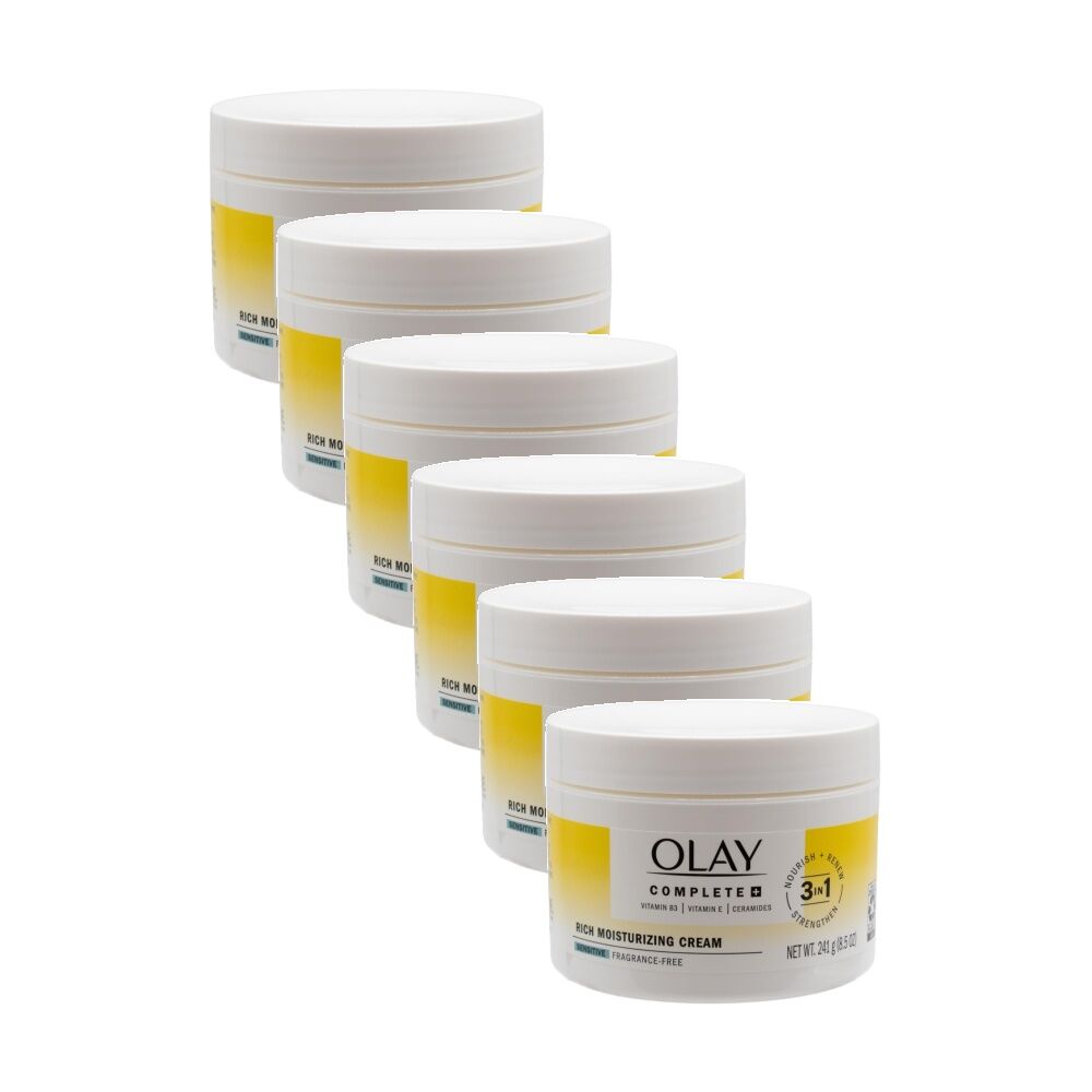6PK Olay 3-in1 Nourish Renew & Strengthen Hydrating Rich Moisturising Cream 241g