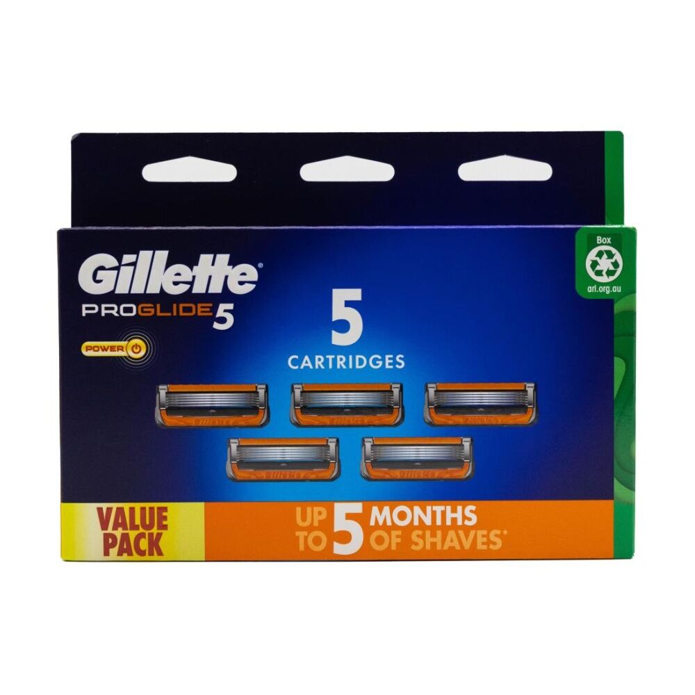 5pc Gillette Pro Glide Shaving Razor Cartridges Value Pack Men's
