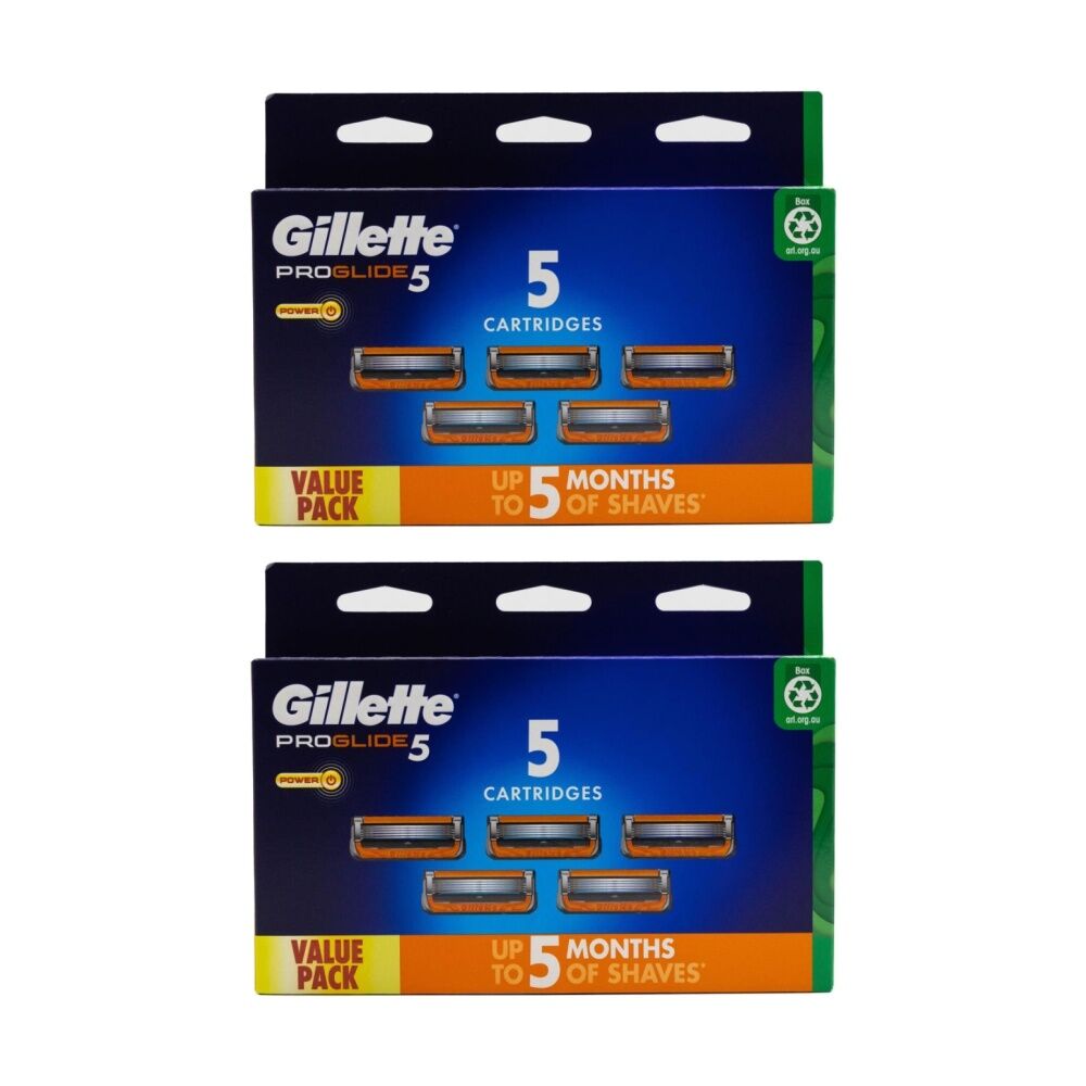 2x 5pc Gillette Pro Glide Shaving Razor Cartridges Value Pack Men's