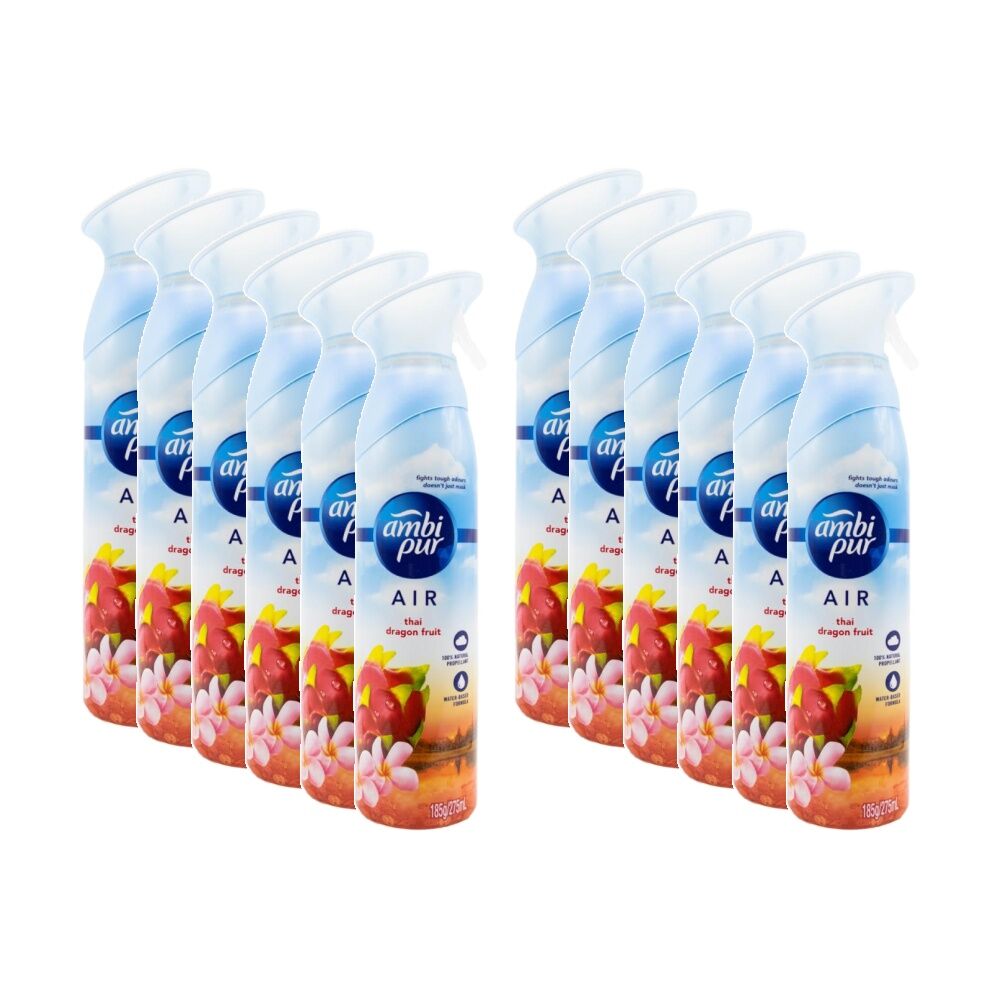 12PK Ambi Pur Air Freshener Home Fragrance Thai Dragon Fruit 275ml