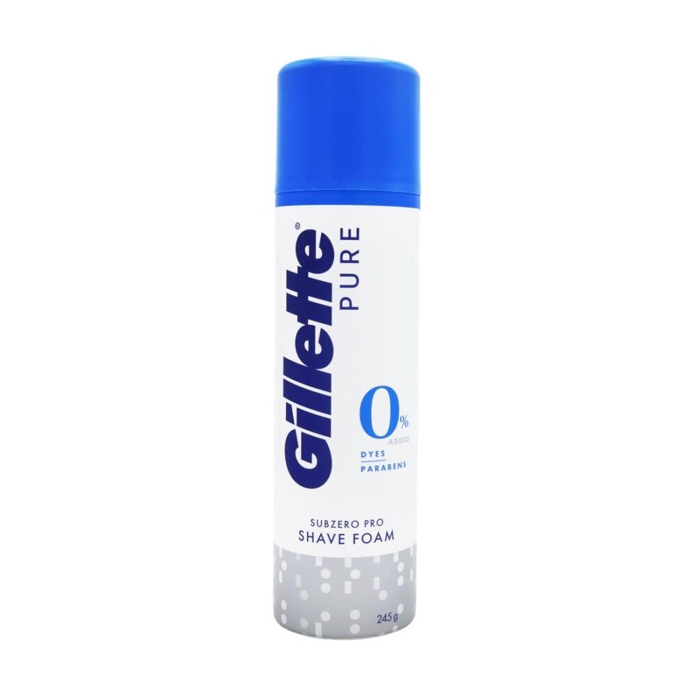 6PK Gillette Pure Shave Foam Subzero Pro Razor Shaving Needs Care Product 245g