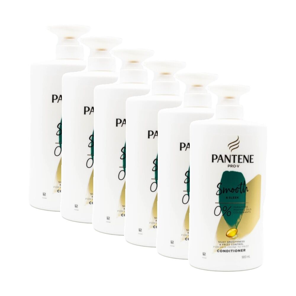 6PK Pantene Pro V Smooth & Sleek Frizz Control Hair Conditioner 900ml