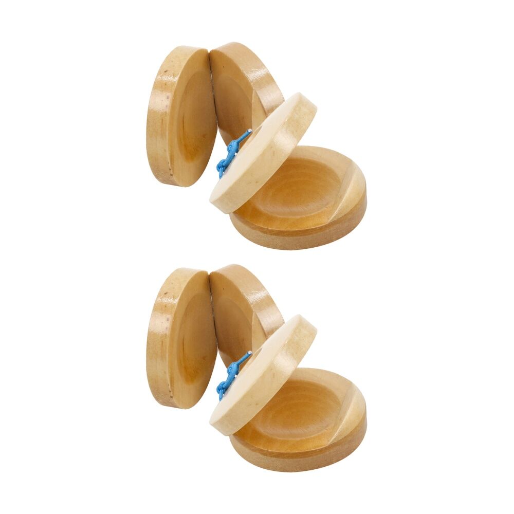 2x 2pc Vivaio Castanets Kids Musical Instrument Classroom Learning 3Y+ Wood