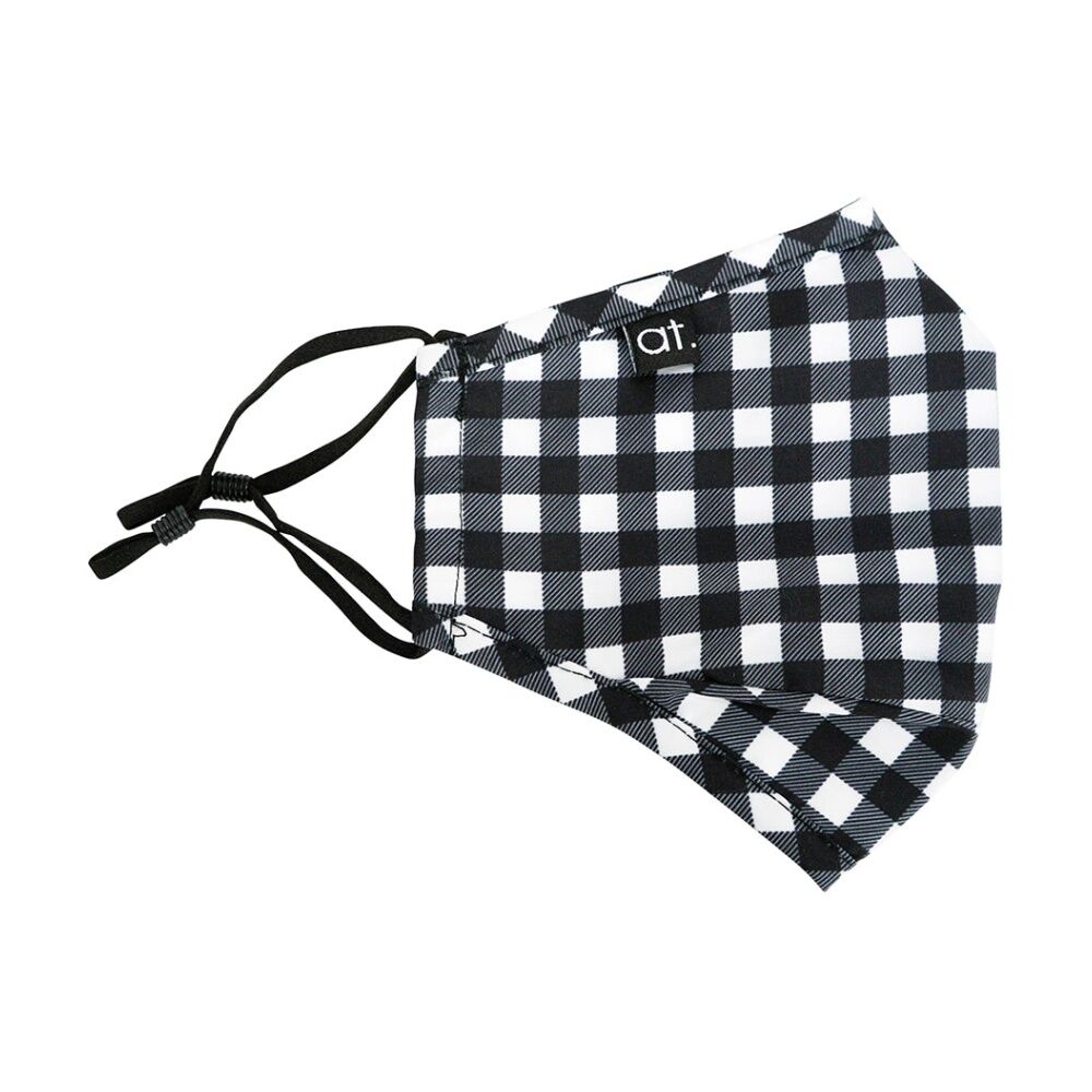 6PK Annabel Trends Reusable Face Mask W/ Adjustable Ear Straps Black Gingham