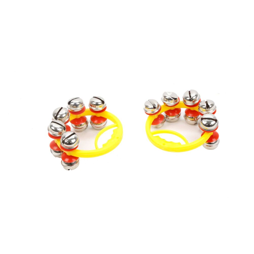3PK Vivaio Double Sleigh Bells Musical Instrument Classroom Learning Multicolour