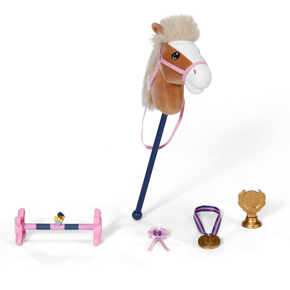 Baby Born Hobby Horsing Playset With Plush Horse Obstacle Medal Trophy 43cm 3y+