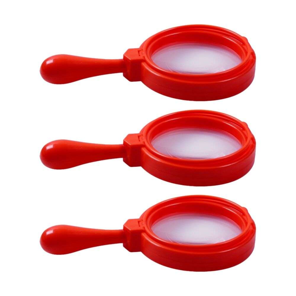 3PK Vivaio Easy-Grip Handle Magnifying Glass Kids Play Toy 11x20cm 3y+ Assorted