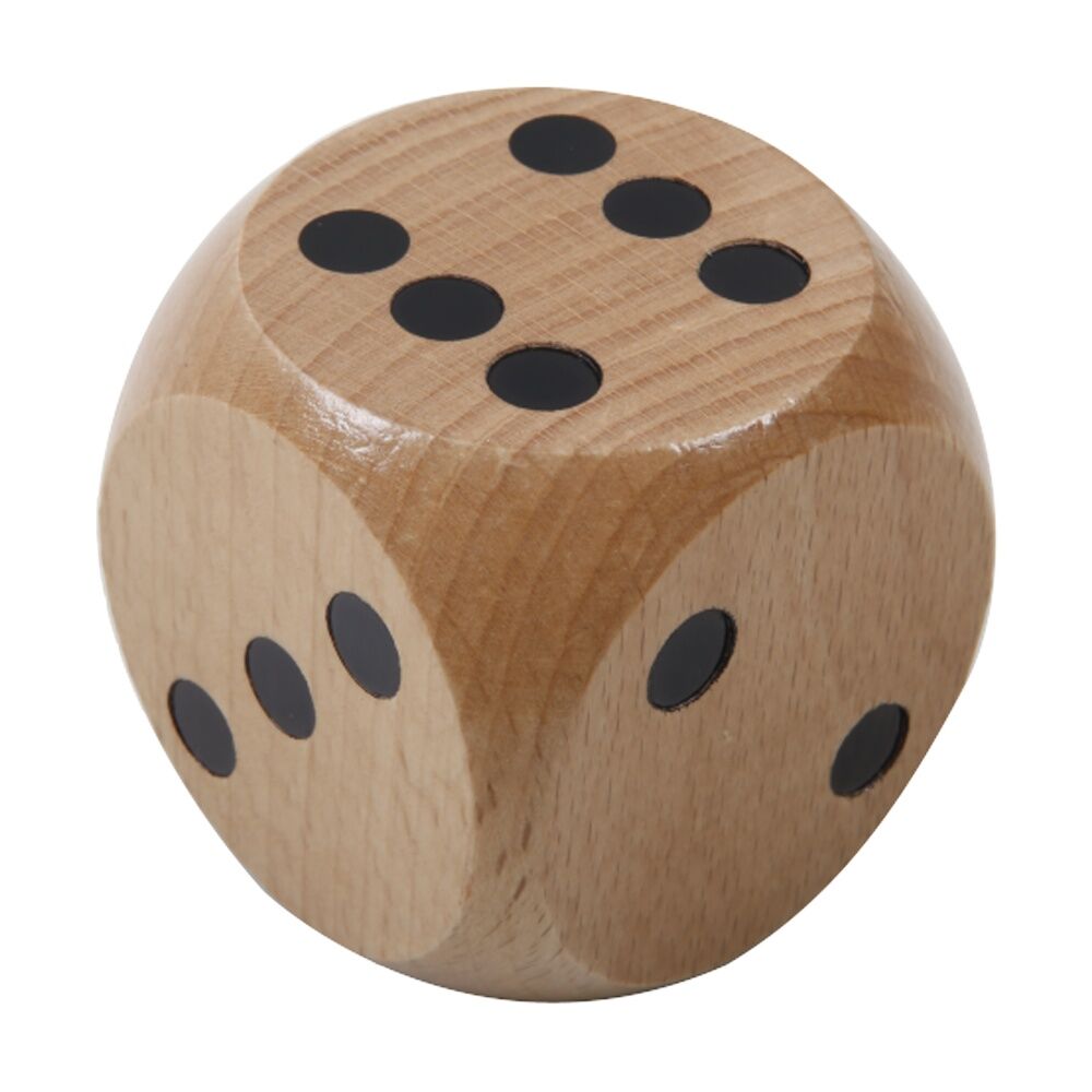 3PK Vivaio Wooden Dice Natural Wood Educational Math Toy W/ Dots 3y+ Brown
