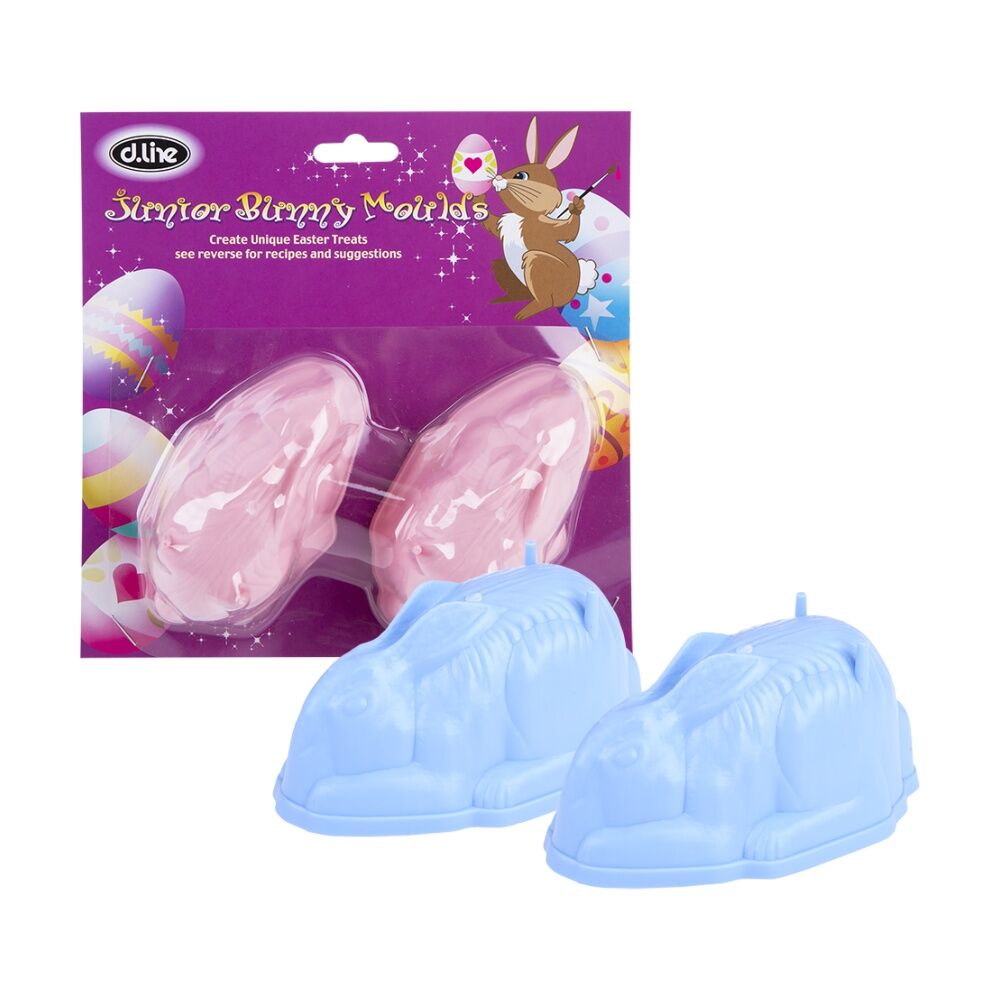 3x 2pc D.Line Junior Bunny Chocolate/Jelly Moulds Set Reusable Assorted
