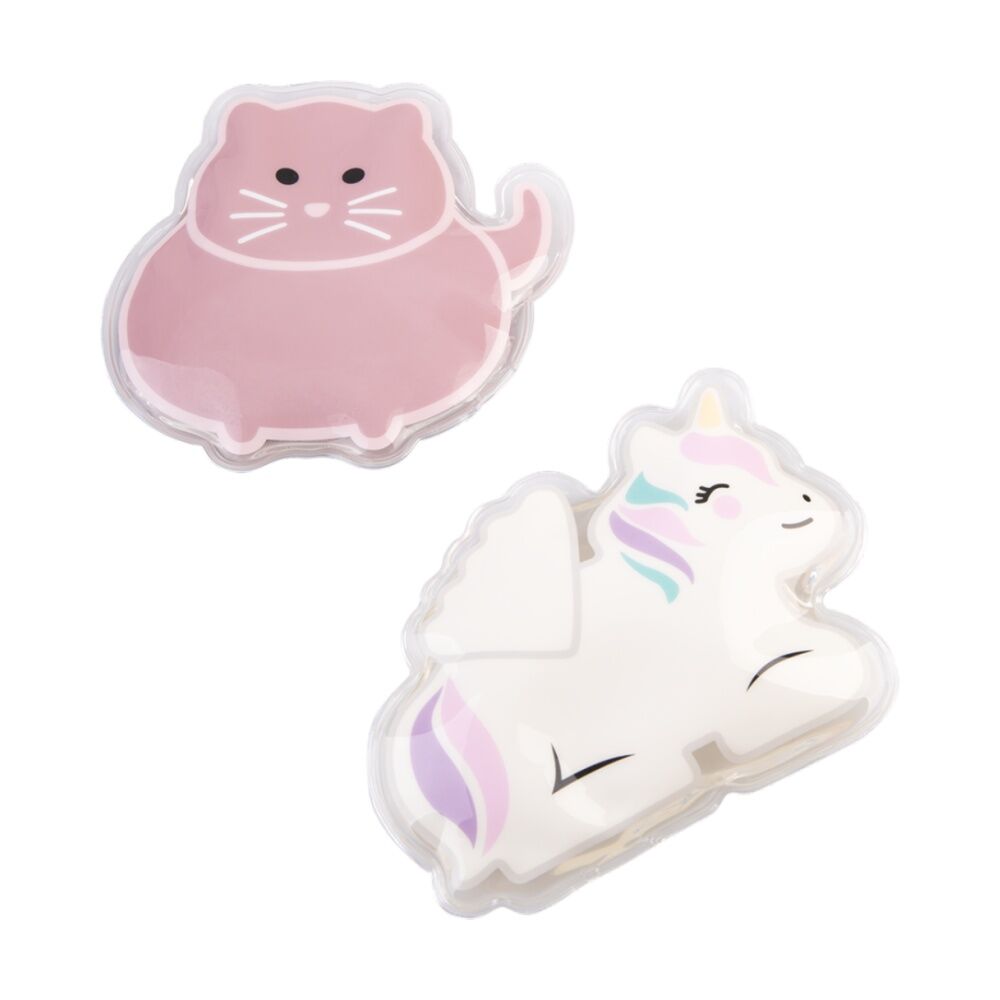 2pc Melii Kids Lunch Cooler Gel Ice Pack Set Unicorn & Cat Design