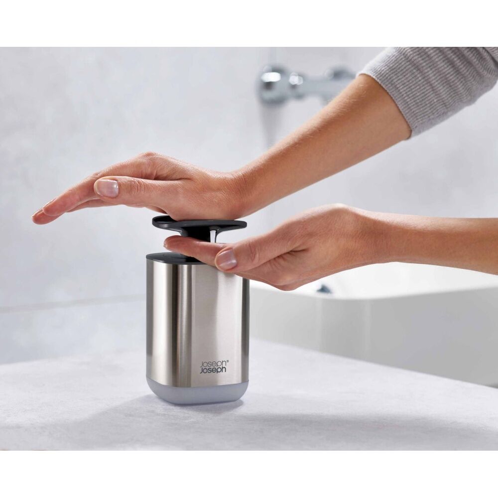 Joseph Joseph Presto Steel Soap Dispenser Grey 350ml Easy-Push Pump