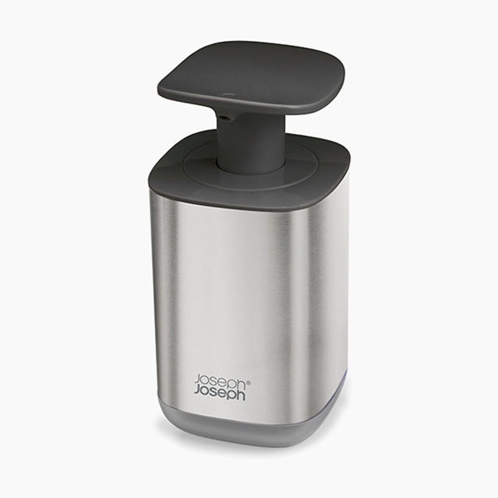 2PK Joseph Joseph Presto Steel Soap Dispenser Grey 350ml Easy-Push Pump