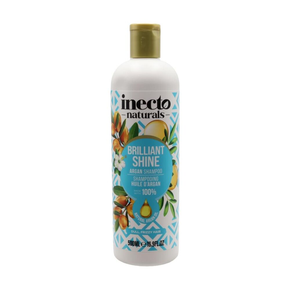 6PK Inecto Naturals Brilliant Shine Argan Oil Shampoo For Dull/Frizzy Hair 500mL