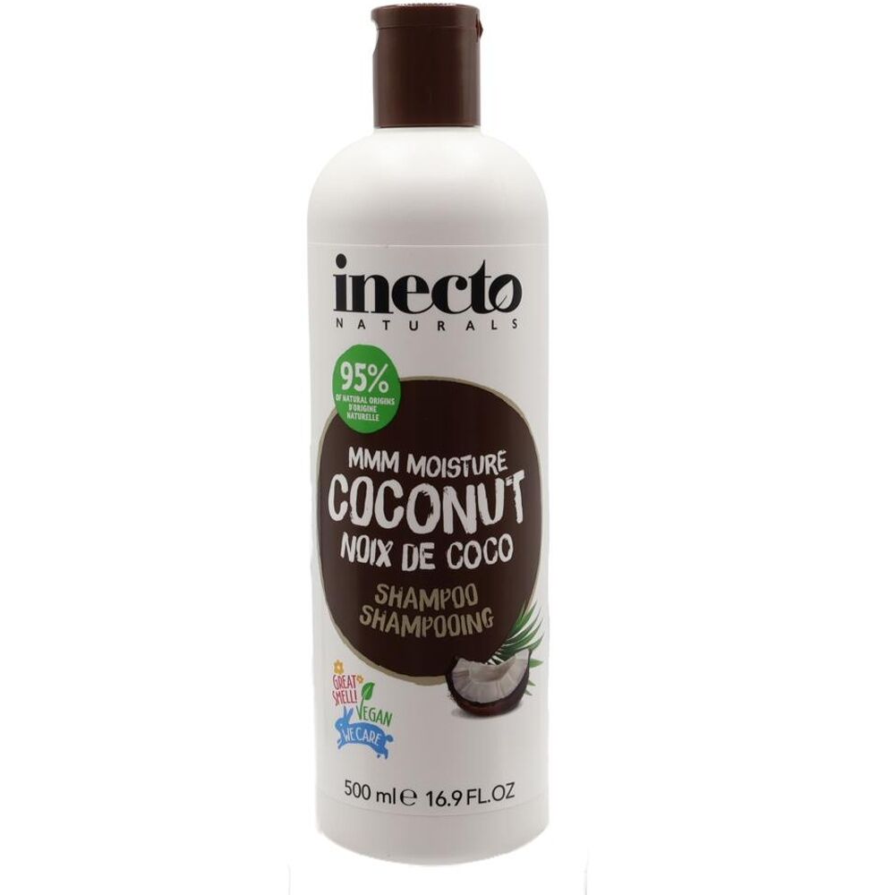 6PK Inecto Naturals MMM Moisture Coconut Oil Vegan Shampoo For Dry Hair 500mL