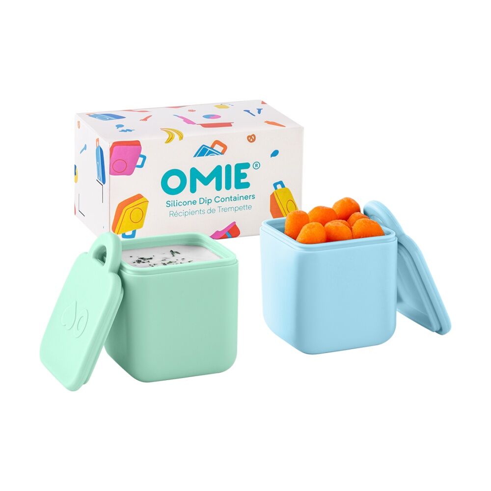 2pc Omie OmieDip Silicone Leakproof Dip Containers Set Blue/Mint 220ml
