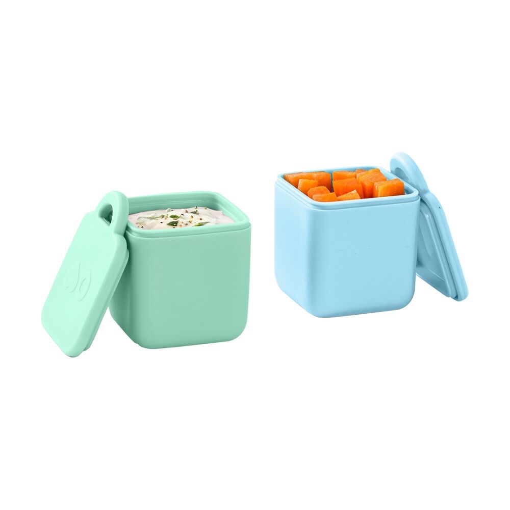 2pc Omie OmieDip Silicone Leakproof Dip Containers Set Blue/Mint 220ml