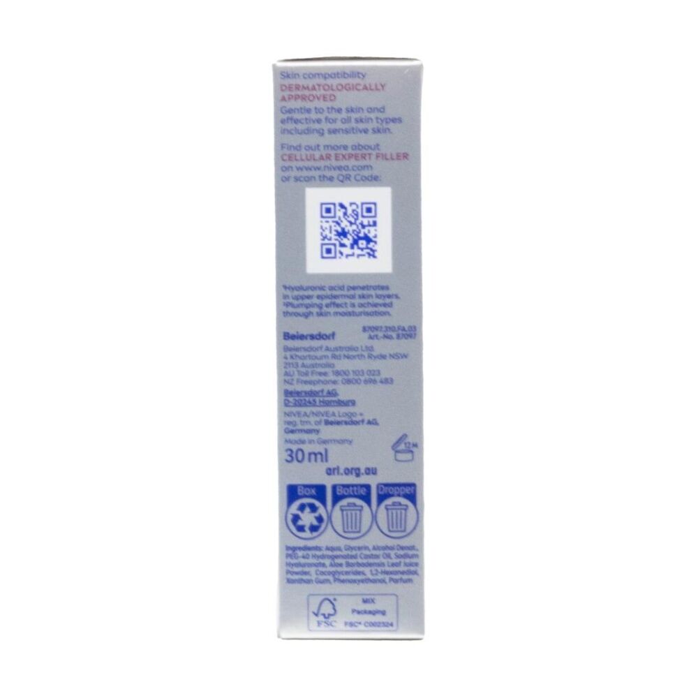 Nivea Anti-Ageing Hyaluronic Replumping Serum Expert Filler Cellular 30ml