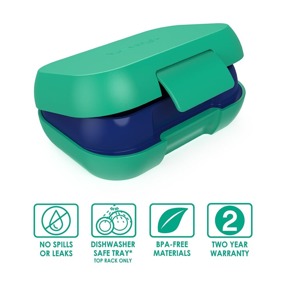 Bentgo Snack Container Leakproof Kid Friendly 1.5 Cup Capacity Green Royal
