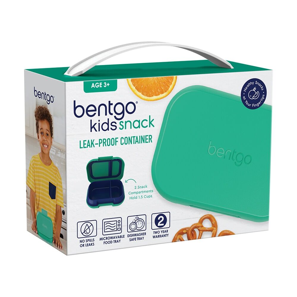 Bentgo Snack Container Leakproof Kid Friendly 1.5 Cup Capacity Green Royal