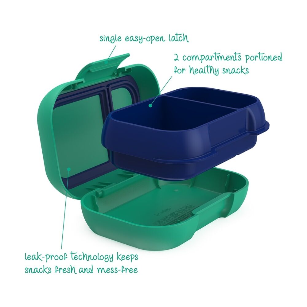 Bentgo Snack Container Leakproof Kid Friendly 1.5 Cup Capacity Green Royal