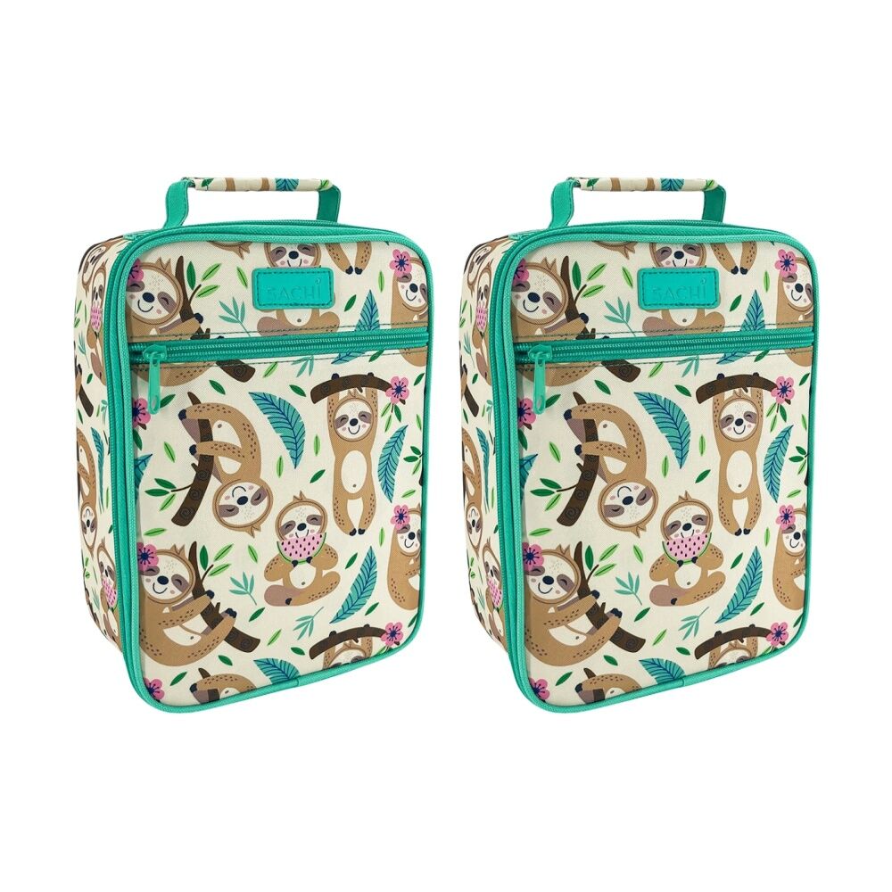 2PK Sachi Junior Insulated School Food Lunch Bag Sleepy Sloths 21x11x28cm