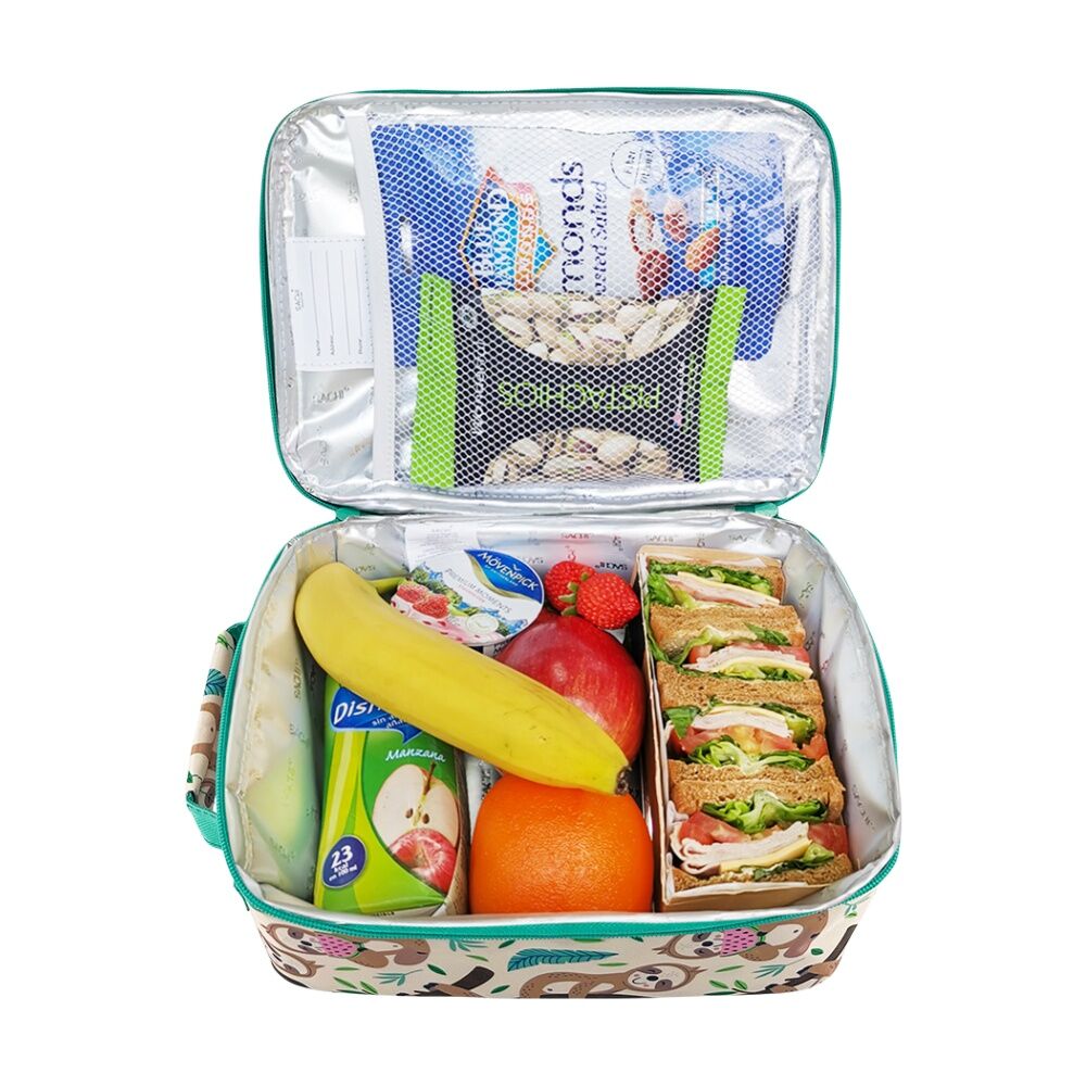 2PK Sachi Junior Insulated School Food Lunch Bag Sleepy Sloths 21x11x28cm
