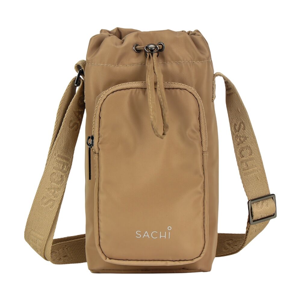 Sachi Crossbody Lite Insulated Bottle Bag With Adjustable Strap Latte