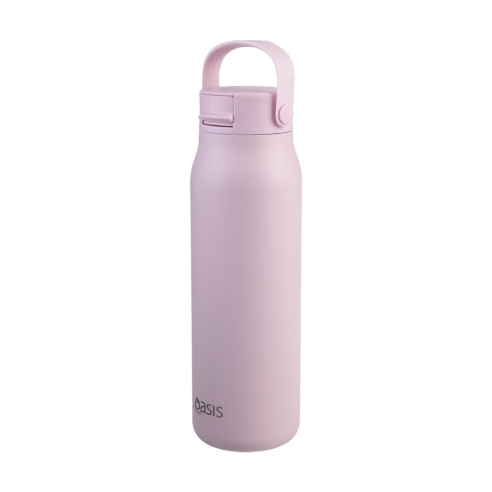 Oasis Ceramic Stainless Steel Insulated Bottle Pink Lemonade 900ml