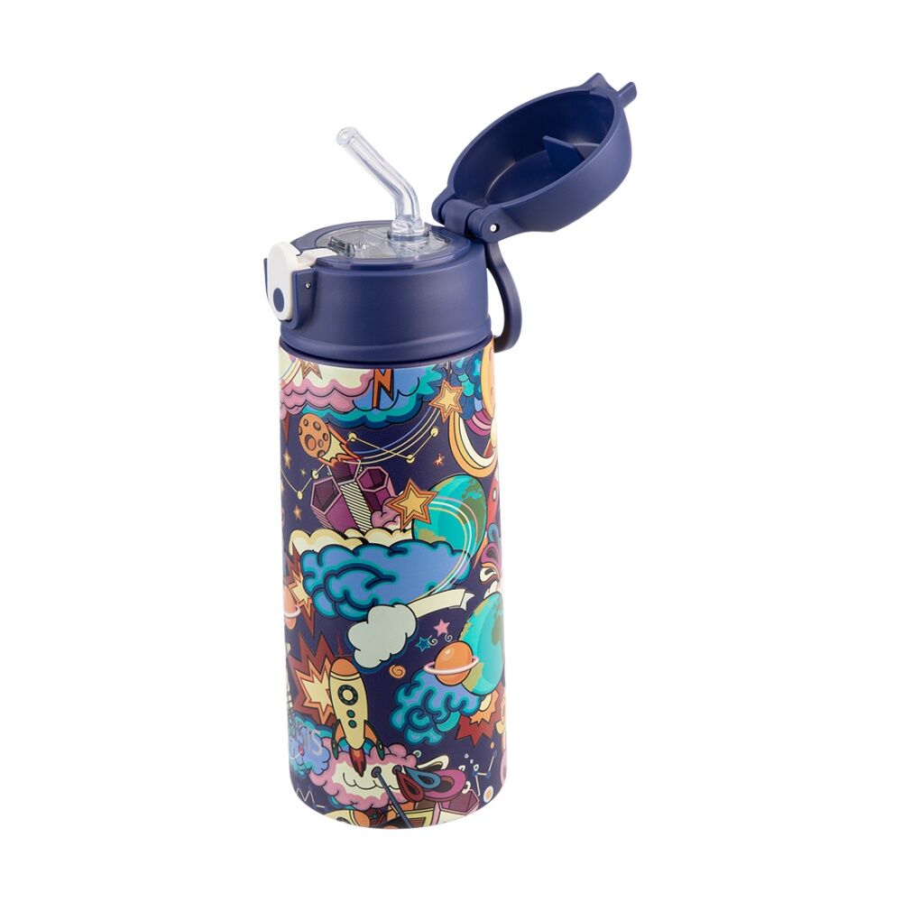 Oasis Kids Drink Bottle Insulated Stainless Steel Alien Adventures 550ml