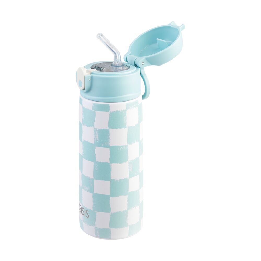 Oasis Kids Drink Bottle Insulated Stainless Steel Check It Out 550ml