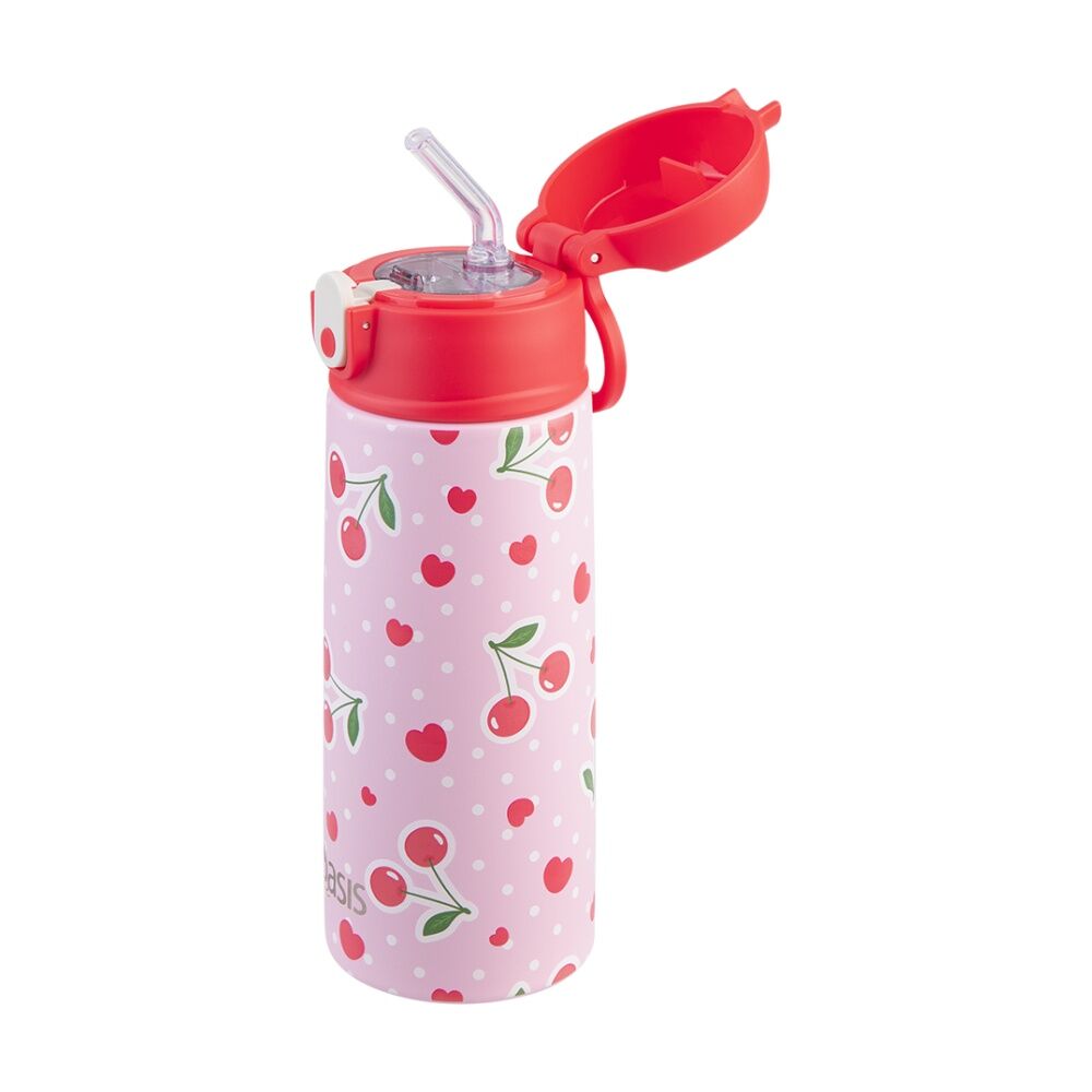 Oasis Kids Drink Bottle Insulated Stainless Steel Cherry Crush 550ml