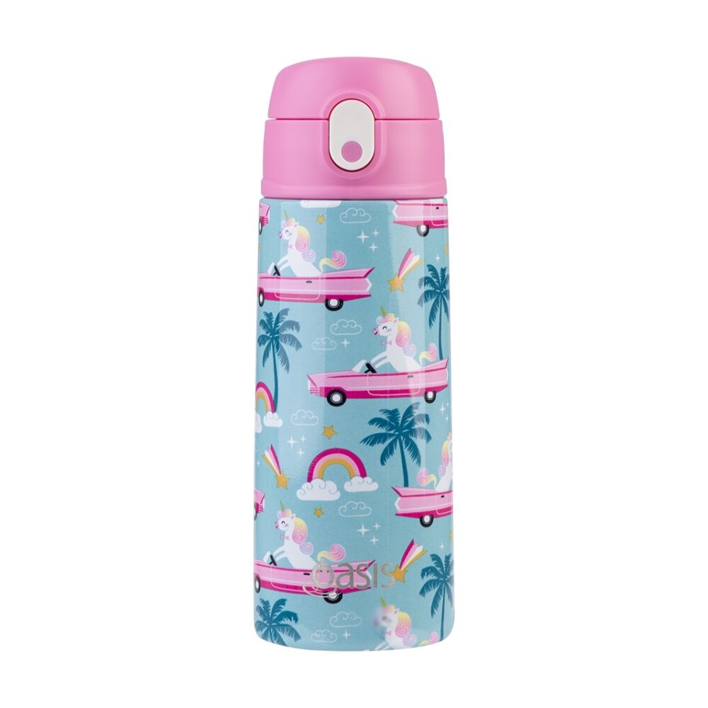 Oasis Kids Drink Bottle Insulated Stainless Steel Pink Cadillac 550ml