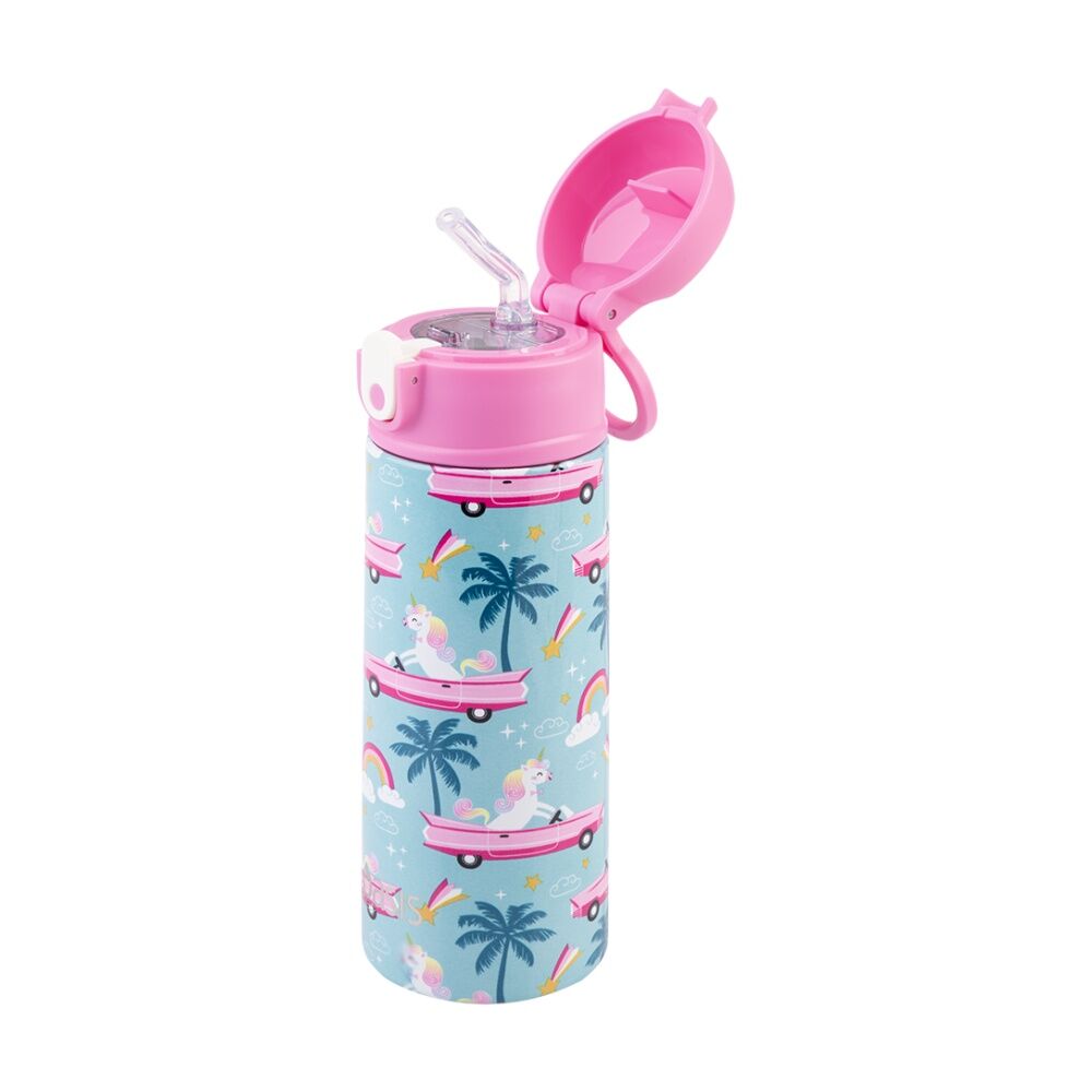 Oasis Kids Drink Bottle Insulated Stainless Steel Pink Cadillac 550ml