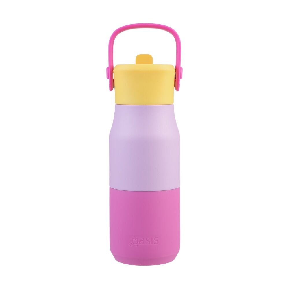 Oasis Stainless Steel Insulated Drink Bottle W/ Sipper Bubblegum Pink 400ml