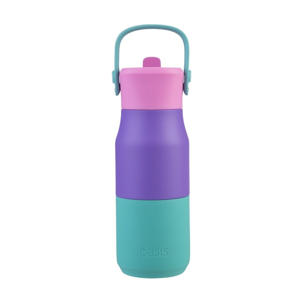 Oasis Stainless Steel Insulated Drink Bottle W/ Sipper Mermaid Purple 400ml