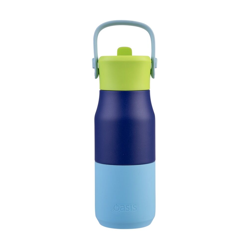 Oasis Stainless Steel Insulated Drink Bottle W/ Sipper Peacock Blue 400ml