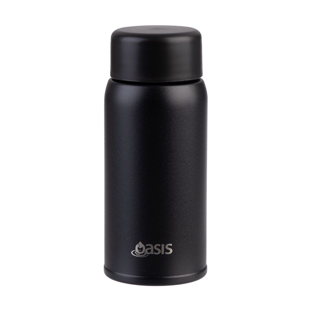 Oasis Stainless Steel Double Wall Insulated Drink Bottle Black 150ml