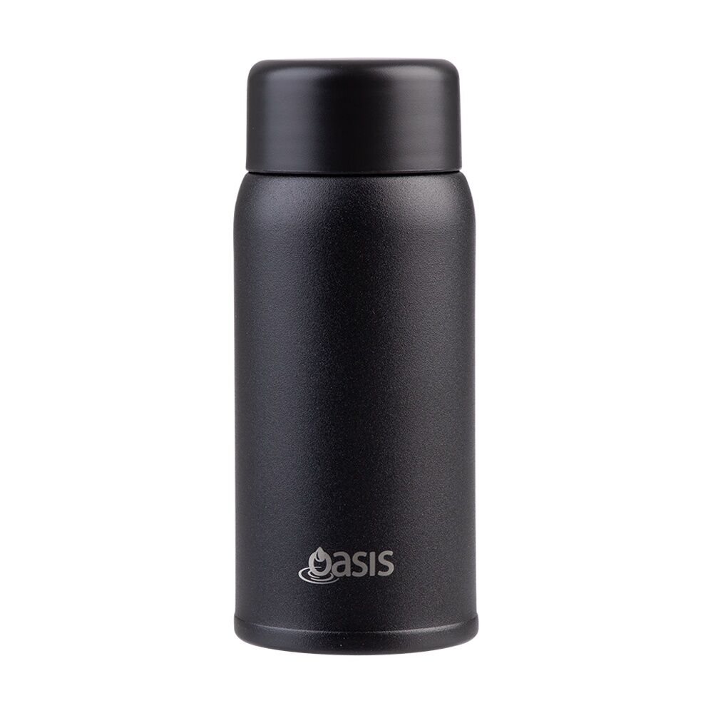 Oasis Stainless Steel Double Wall Insulated Drink Bottle Black 150ml